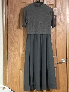 a new day Charcoal Two-Tone Mock Neck Maxi Dress